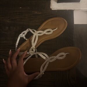 Women's Braided Sandals - White